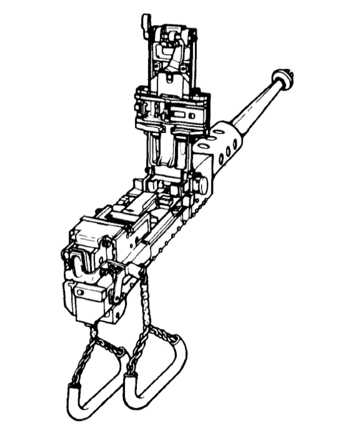 A diagram of the M85 .50-caliber machine gun mounted on US tanks in World War II.
