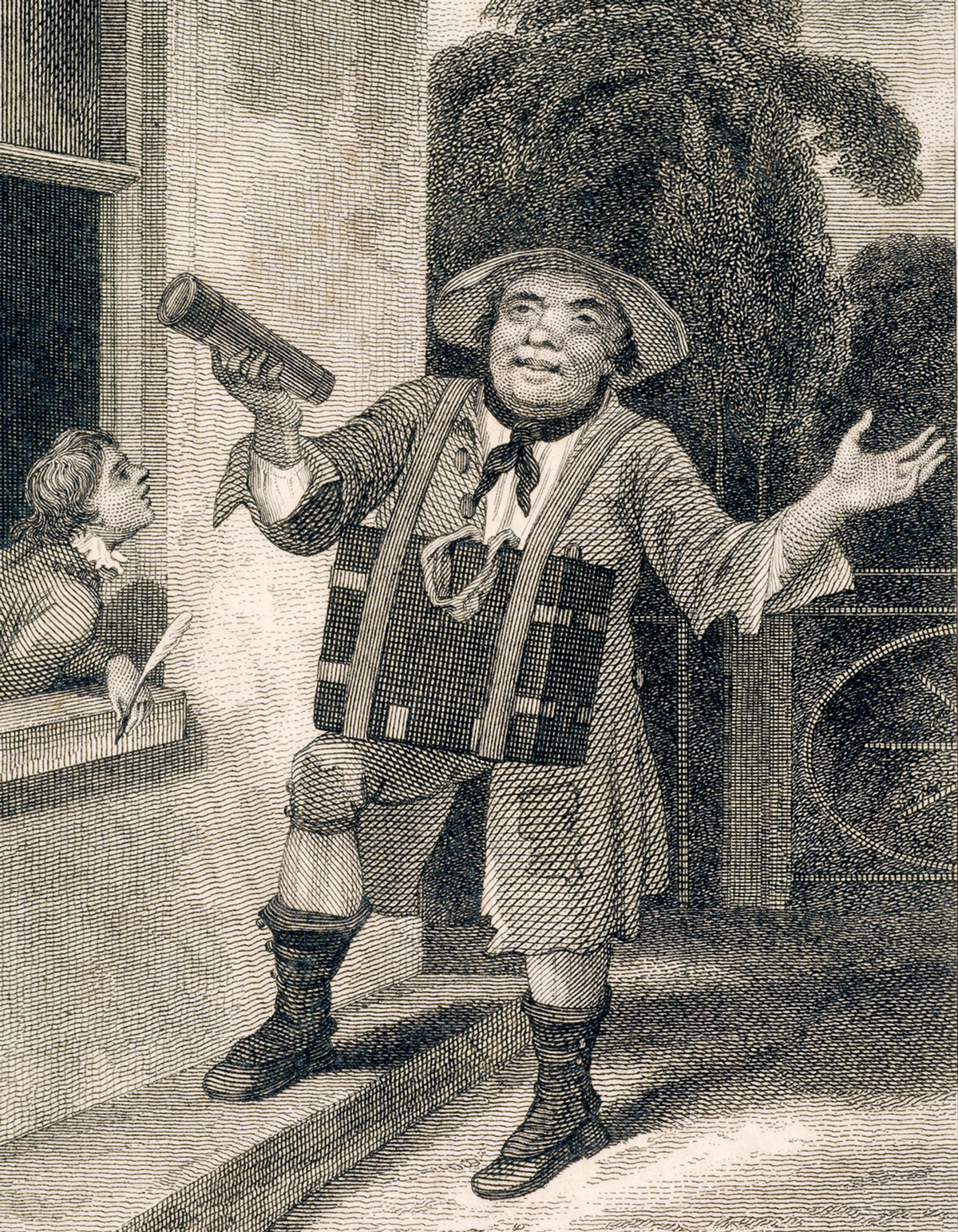 An illustration used as the frontispiece of the eighteen eighteen book “Harry’s Holiday,” by Jefferys Taylor.