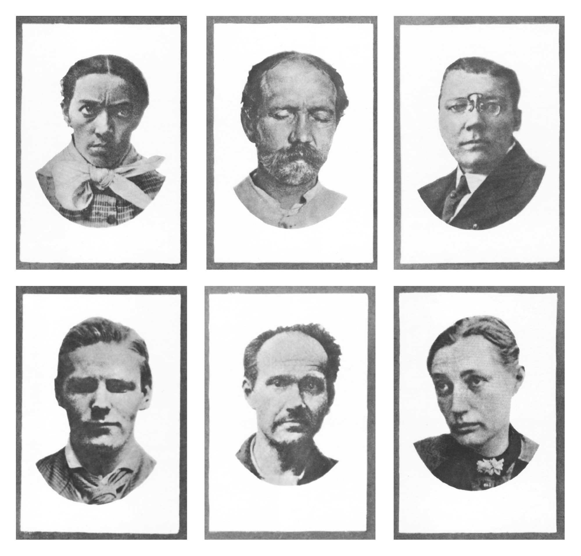 Six photographs of mental patients from the The Szondi Test. 