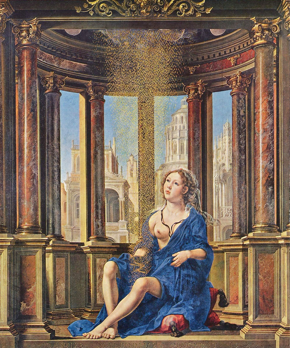 A 1527 painting by Jan Gossaert titled “Danae.” 