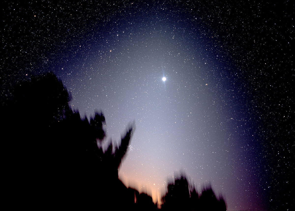 A 2001 photograph which shows the Zodiacal Light and Venus over Namibia. 