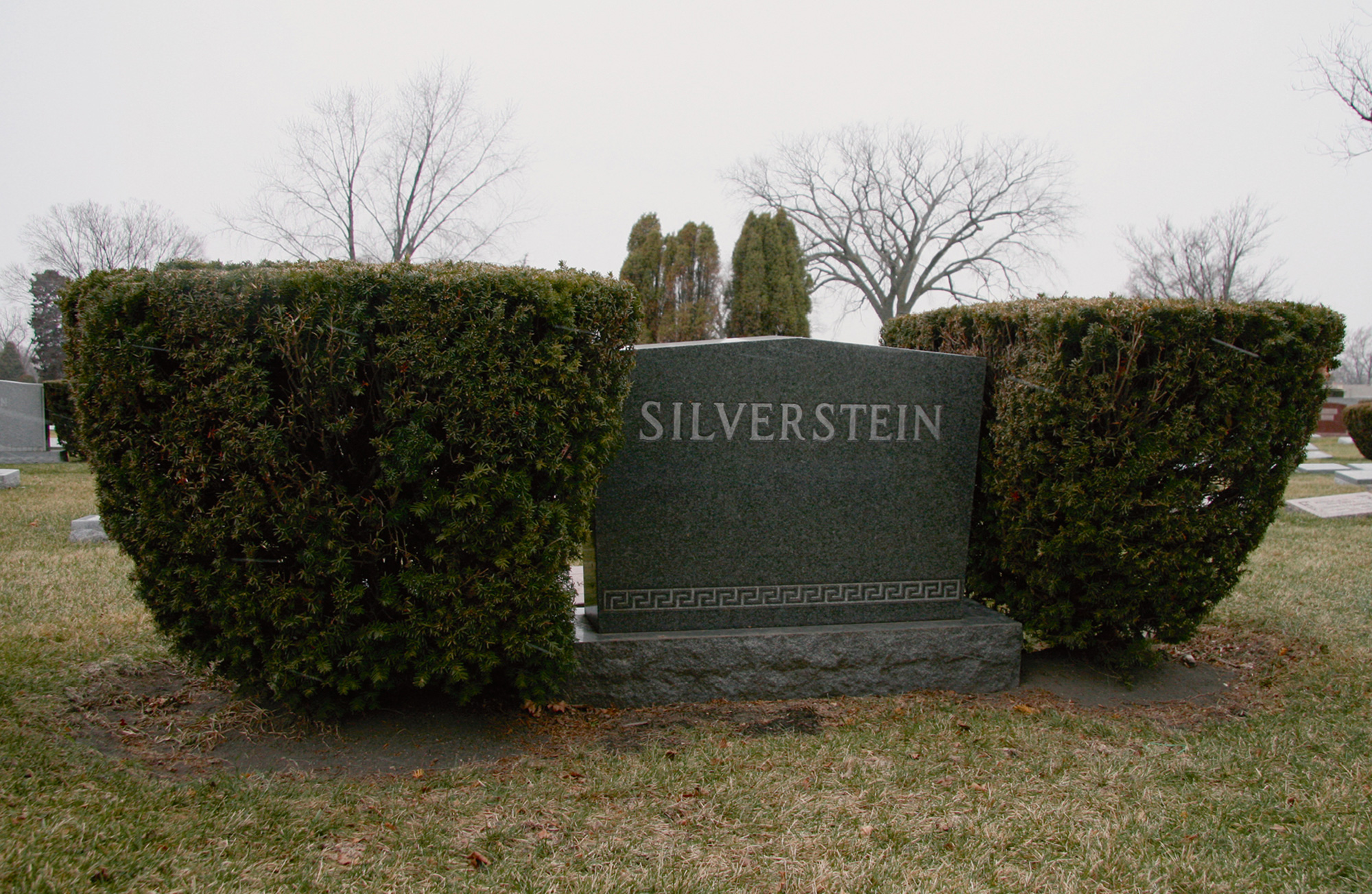 A photograph of a grave inscribed “Silverstein” in Chicago’s Westlawn Cemetery.