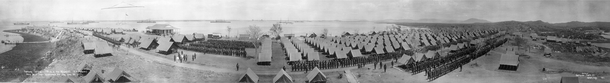 A nineteen eleven photograph of the United States Marines Camp at Guantánamo Bay.