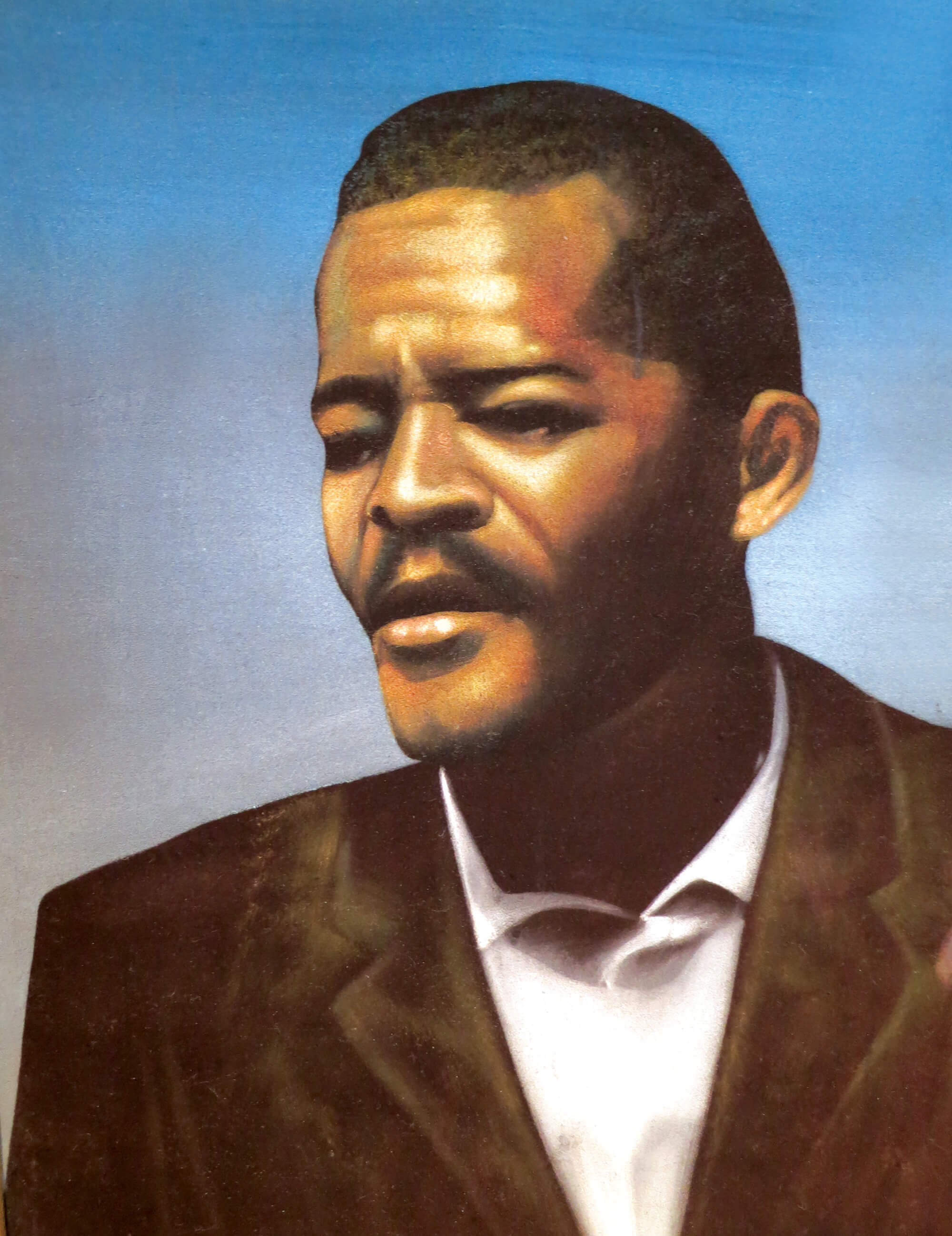 A portrait of Clarence Thirteen X, which hangs in the Allah School, located in Harlem.