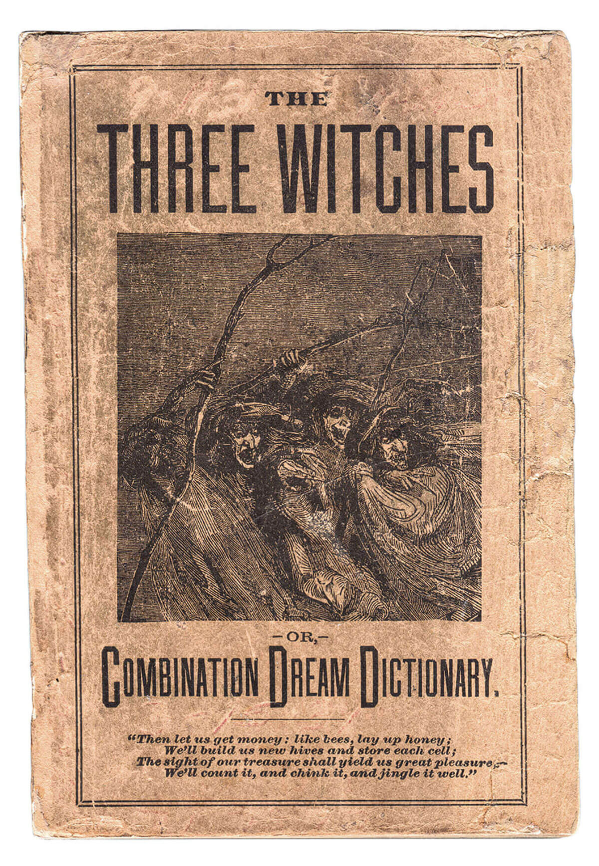 A page from the eighteen eighty-seven book entitled “The Three Witches—or,—Combination Dream Dictionary.” Rather than dispensing any dream interpretation, the book assigned lucky numbers to each entry; numbers which depended on the city in which the dreamer lived.