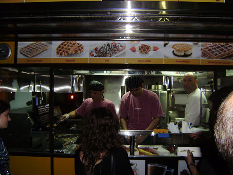 In lieu of catering, the Waffels and Dinges truck served hot treats to all the guests.