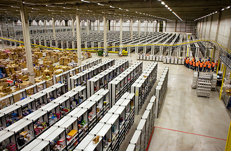 Amazon distribution center in Swansea, UK. Photo Gareth Phillips.