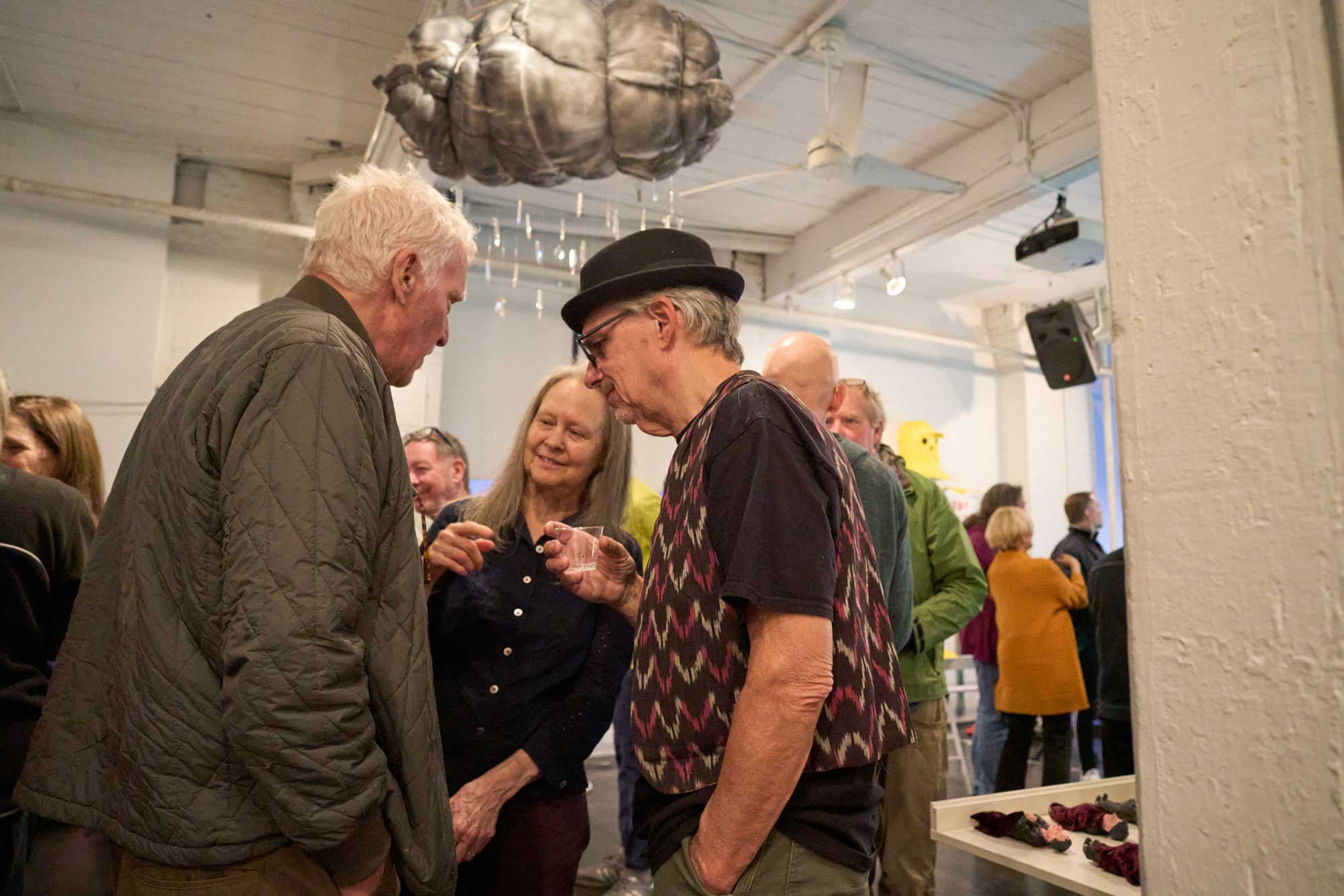 A photograph by Gabriel Gilberto Velazquez Zazueta depicting the opening night of “One for the Ages: The World of Matt Freedman.”