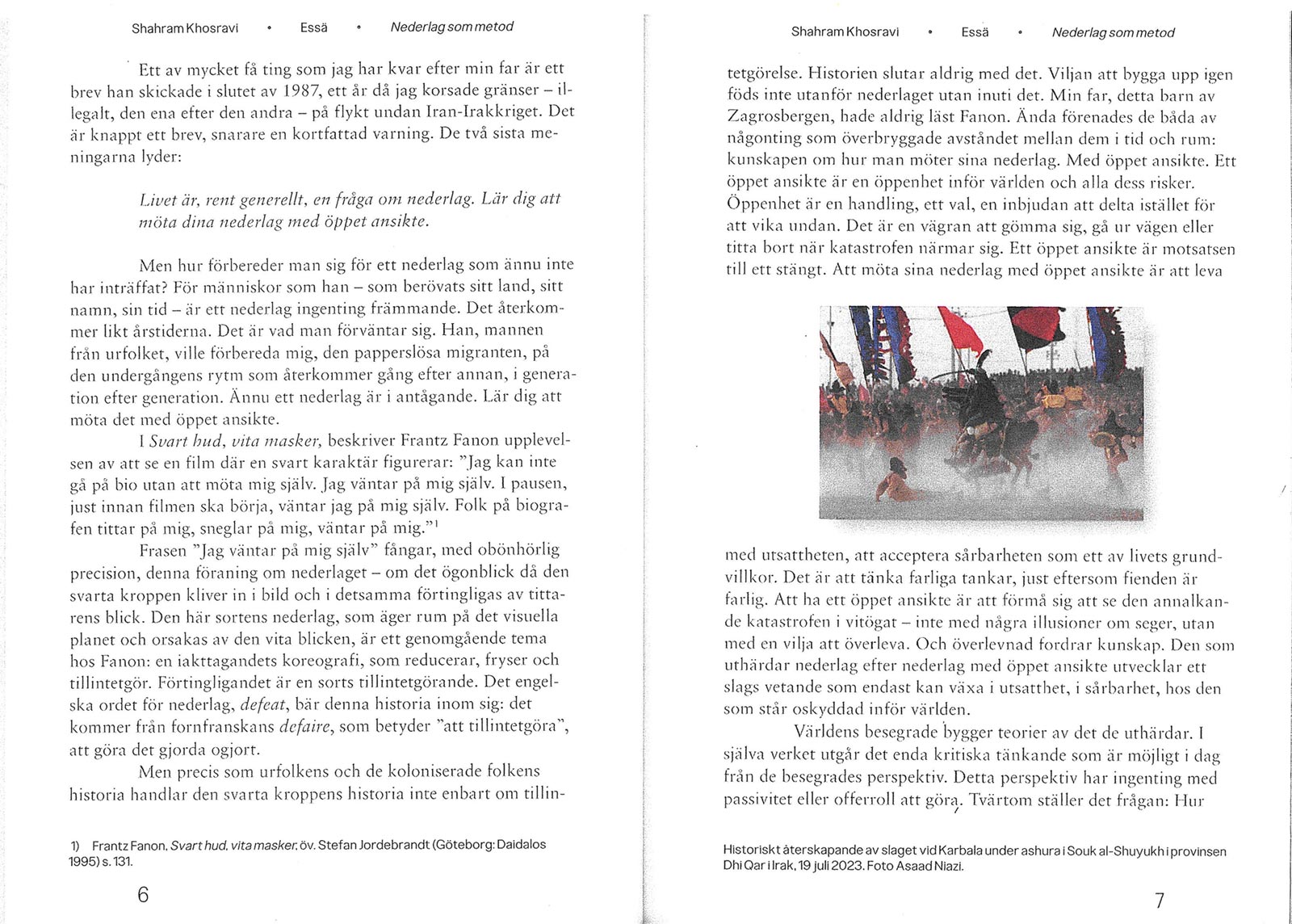 A scan of the Swedish translation of Shahram Khosravi’s article.