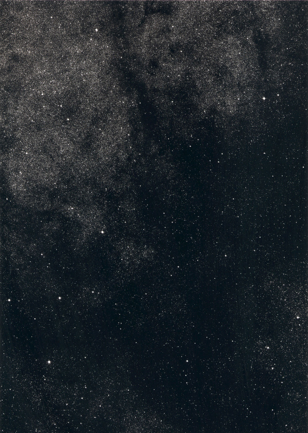 A 1990 photograph by artist Thomas Ruff of stars with the German title Stern 17h 51m/-22°.