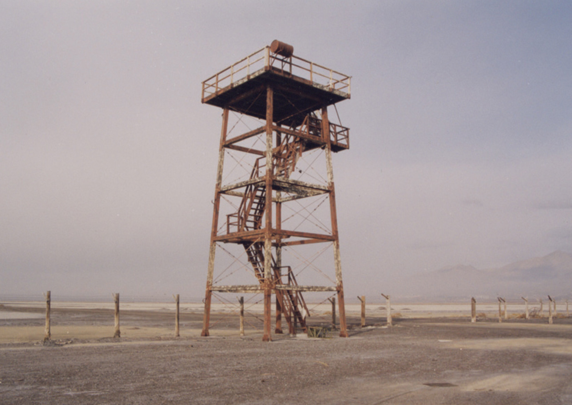 A photograph of a “Con Air” film set prop tower.