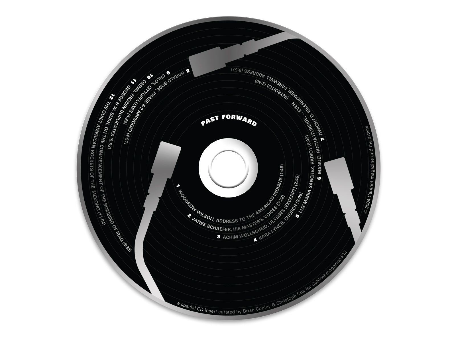 CD cover, listing its tracks.