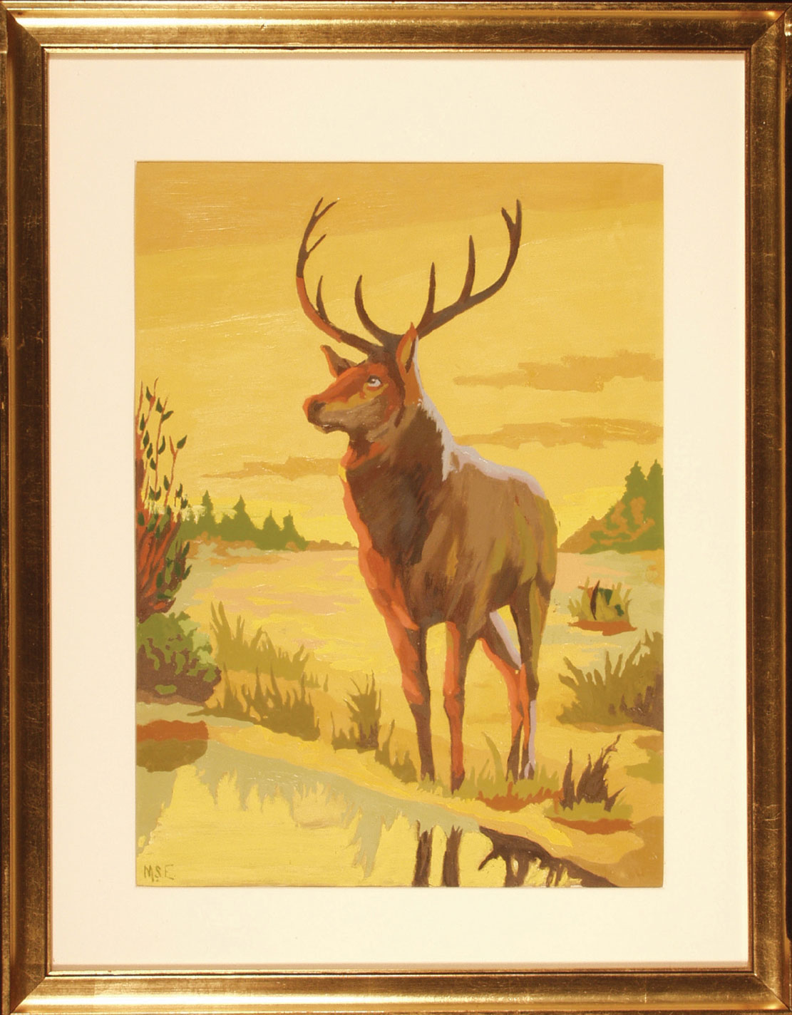 A painting of an elk by Milton Eisenhower, younger brother to Dwight.