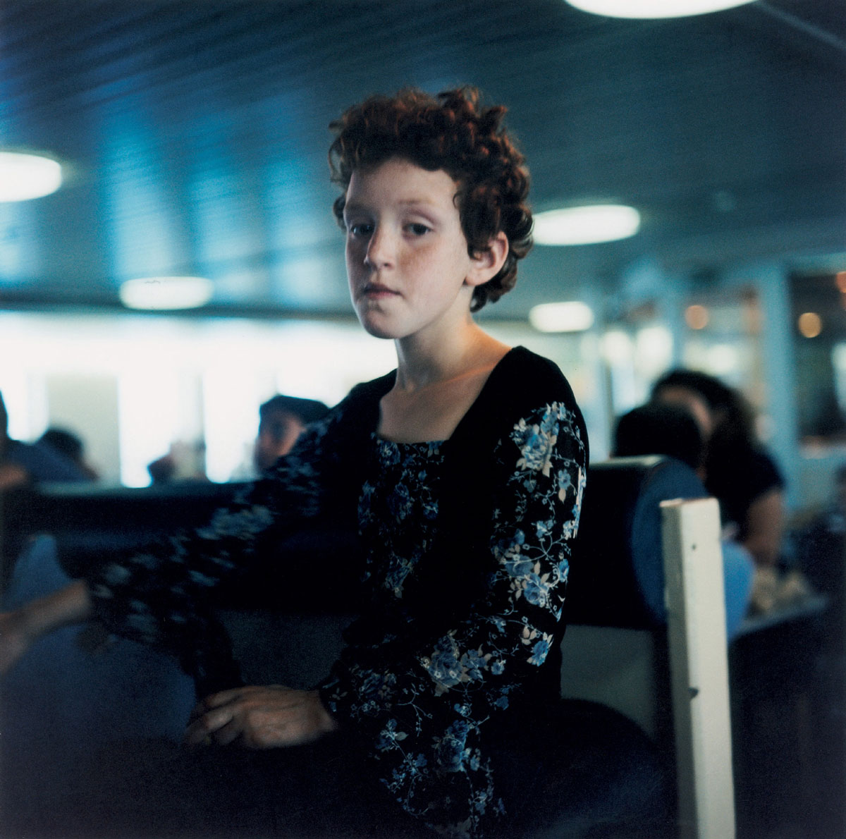 Artist Yto Barrada's 2002 photograph of a young girl on a ferry from Algeciras, Spain, to Tangier, titled 