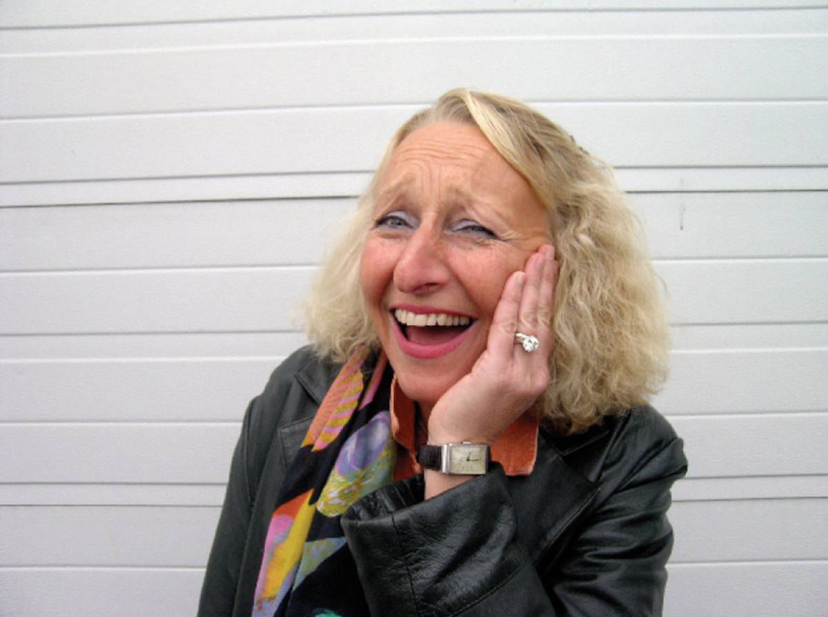 A photograph of Maud Skoog Brandin demonstrating the “ouch laugh.” 