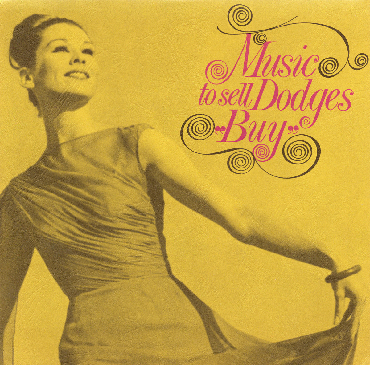 An album cover from 1964 for a Dodge announcement show titled “Music to Sell Dodges Buy.”