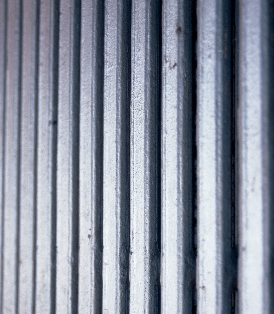 A photograph of Priscilla Becker’s silver radiator.