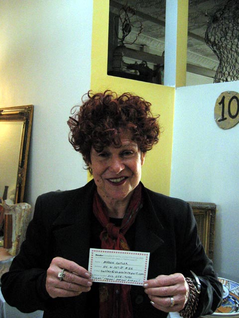 Maggie with her fateful entry card.