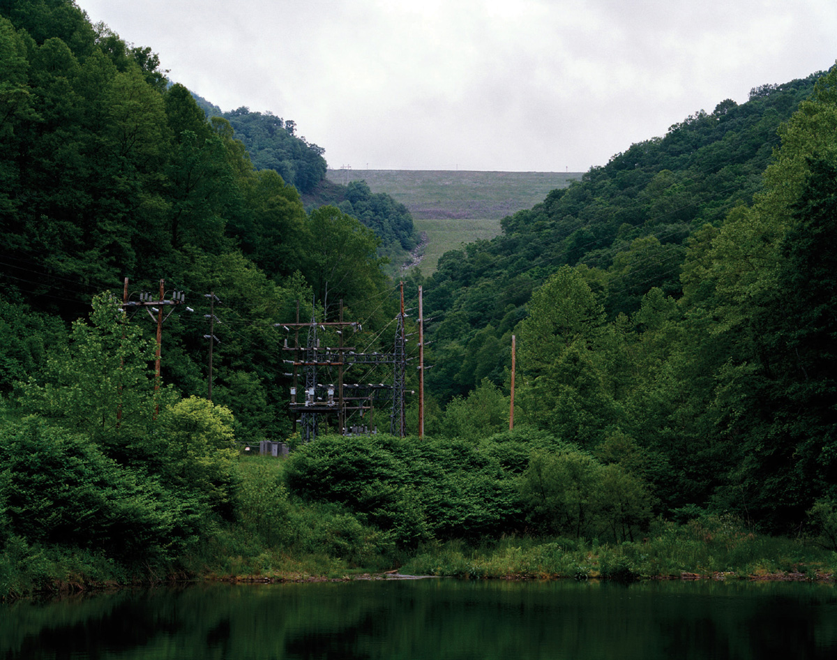 A photograph of a landscape depicting mine reclamation in progress, Stowe, West Virginia.