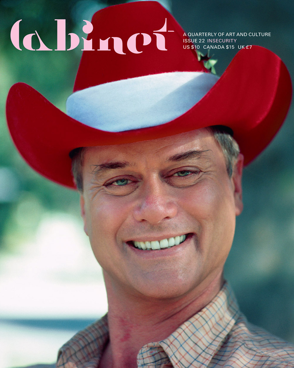 A 1980 photograph by artist Hasse Persson which depicts a headshot of actor Larry Hagman smiling at the camera and in costume for his role as J. R. Ewing on the television series Dallas. The show epitomized the sense of entitlement and cocksureness that came to characterize Reagan-era America.