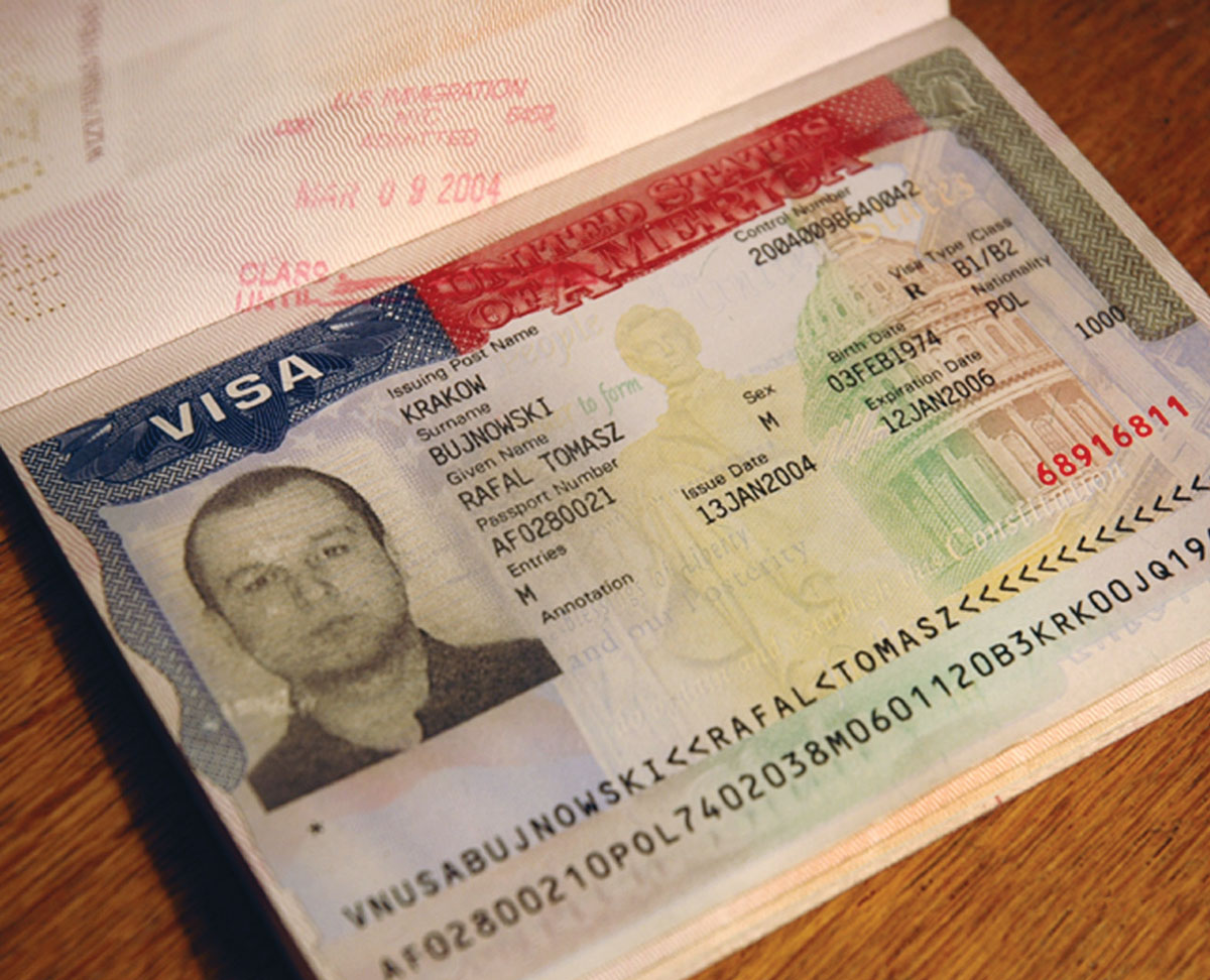 In two thousand four, Polish artist Rafal Bujnowski submitted a photograph of a self-portrait painting in lieu of the usual black-and-white photograph required for applications for US visas. The staff at the US embassy was fooled and granted him a visa featuring his painted likeness, which he promptly used to enter the US where he took flying lessons over New York City airspace.