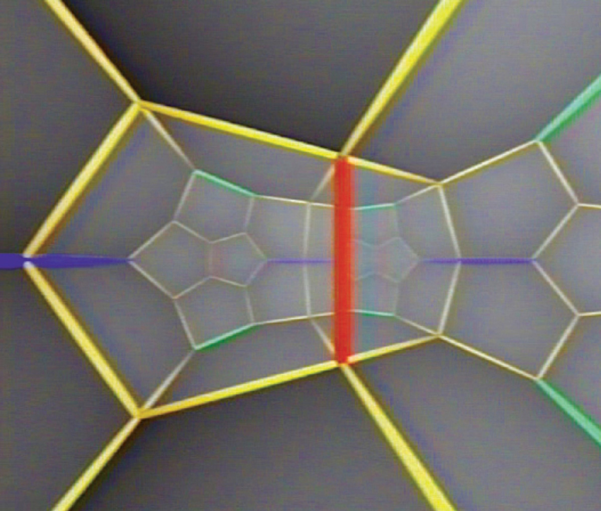Still from David Epstein and Charlie Gunn‘s nineteen ninety educational video “Not Knot” exploring the complexities of Borromean space.