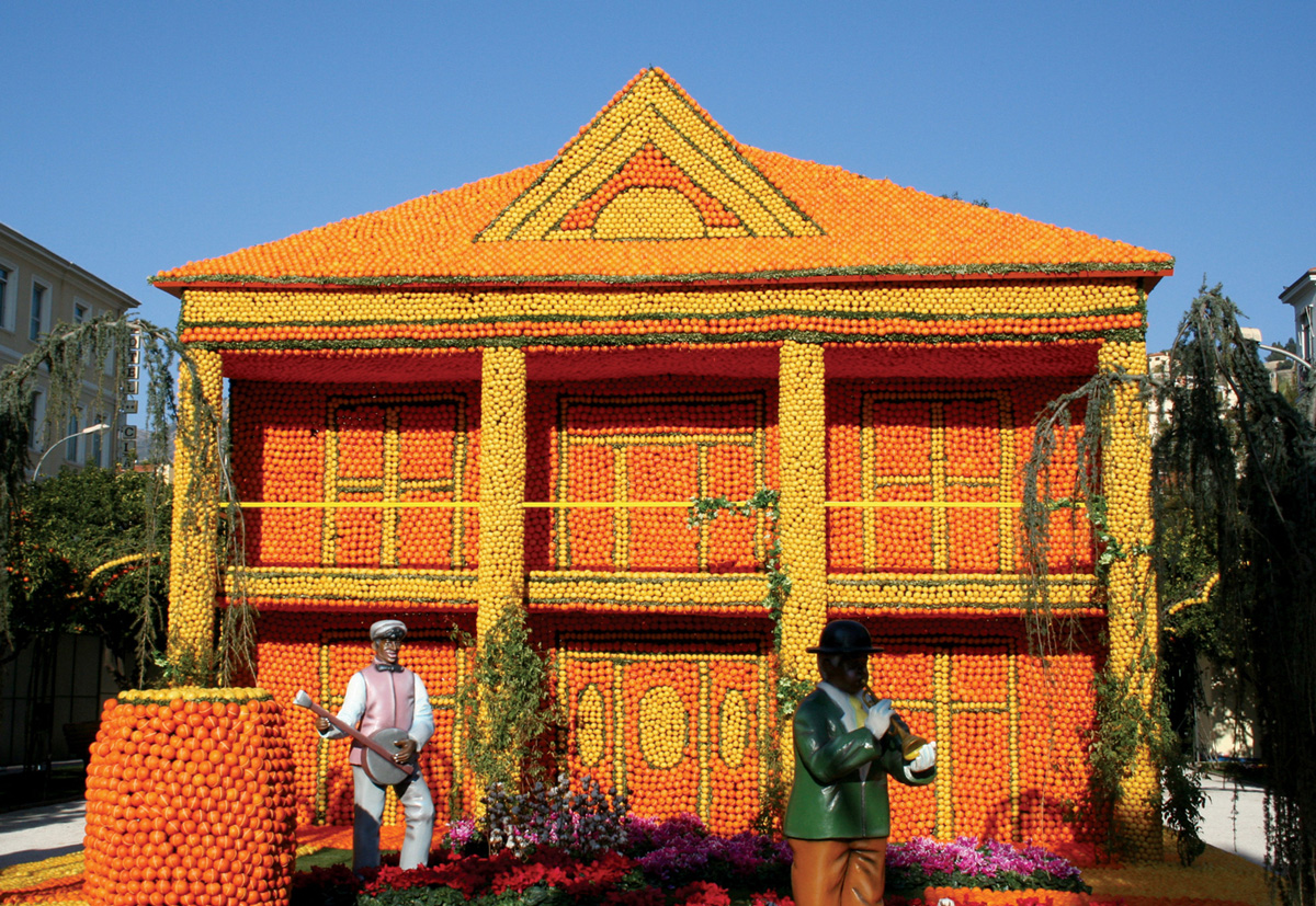 A house made from lemons and oranges in Menton, France, two thousand six. 