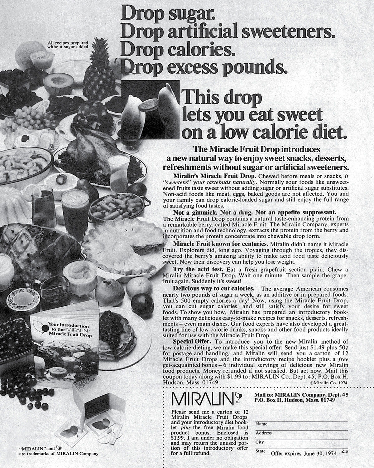 An advertisement for Miralin from the March nineteen seventy four issue of 