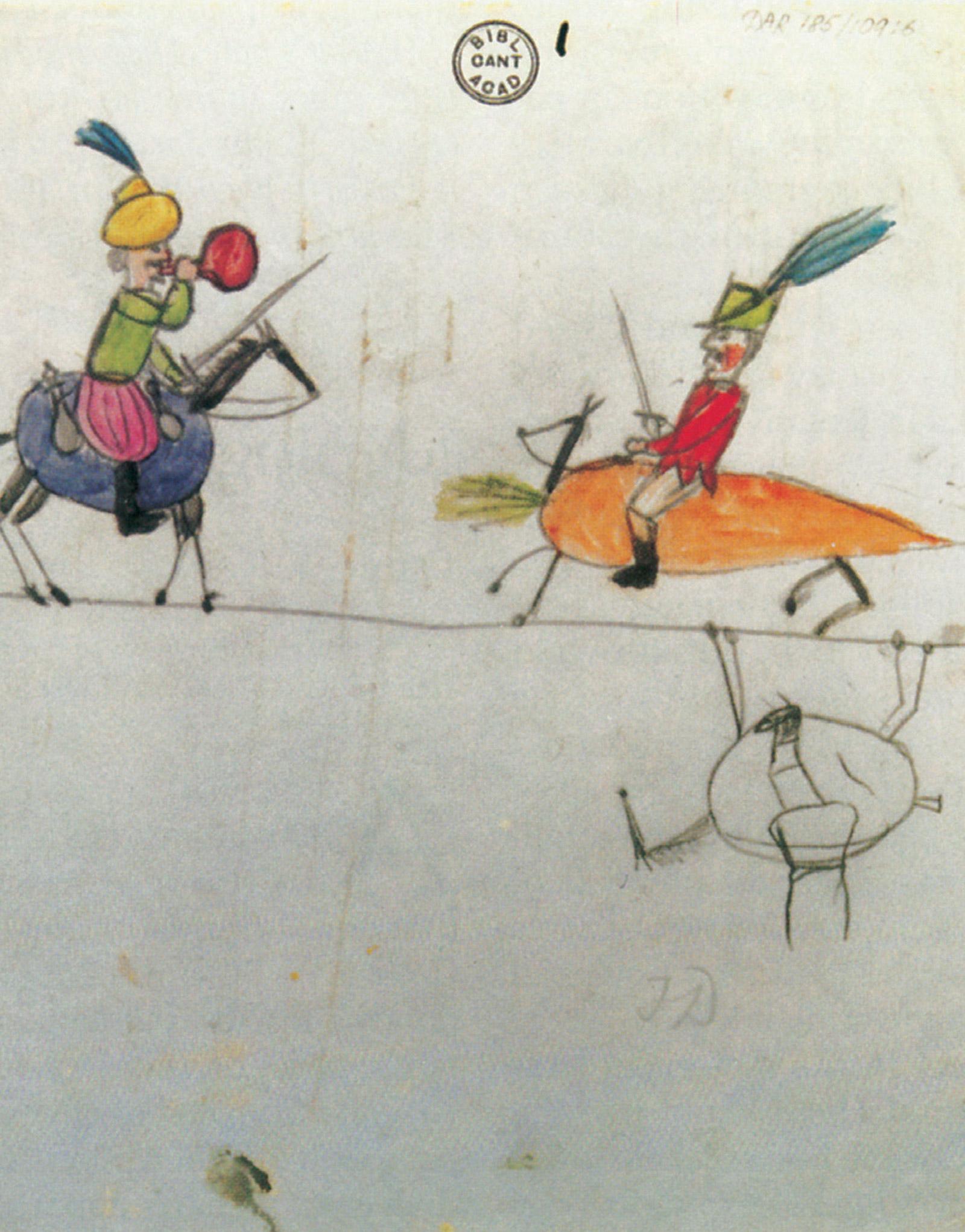 The front of the issue's postcard featuring a childhood drawing from around eighteen fifty by Charles Darwin's son Francis titled 