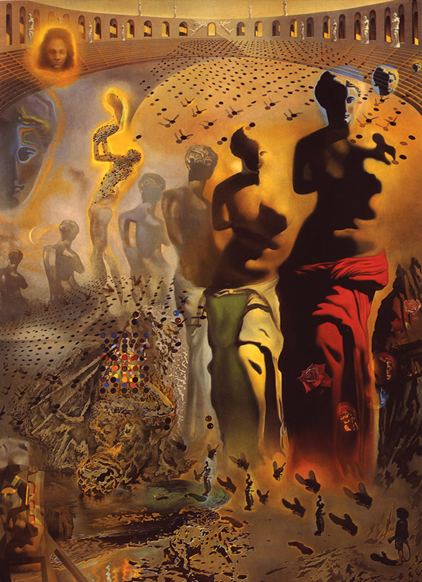 A nineteen sixty nine to ninety seventy painting by Salvador Dali titled “The Hallucinogenic Toreador.”