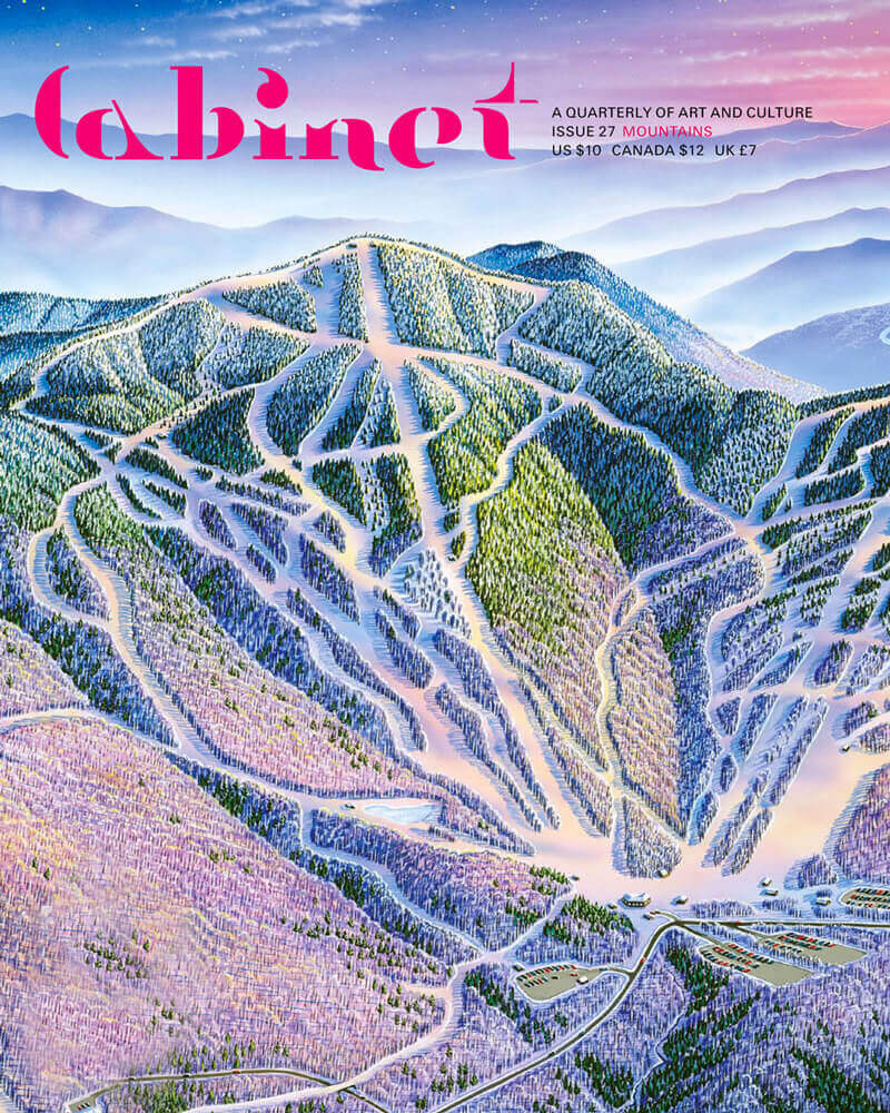 A detail of a painting by James Niehues depicting the Smuggler’s Notch ski resort in Vermont. Niehues is one of the world’s foremost painters of ski trail maps.