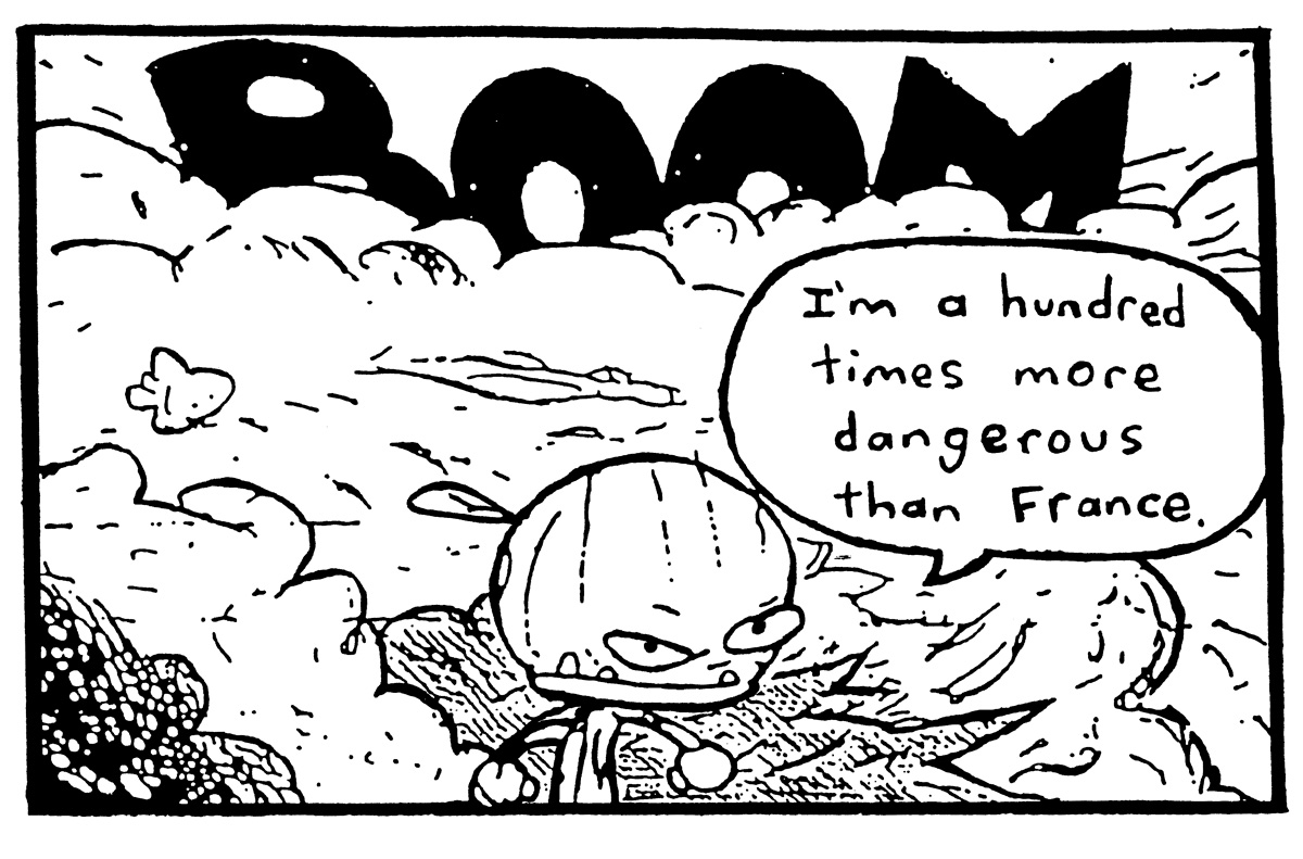 A panel from Paul Friedrich’s “Onion Head Monster” comic strip, two thousand seven.