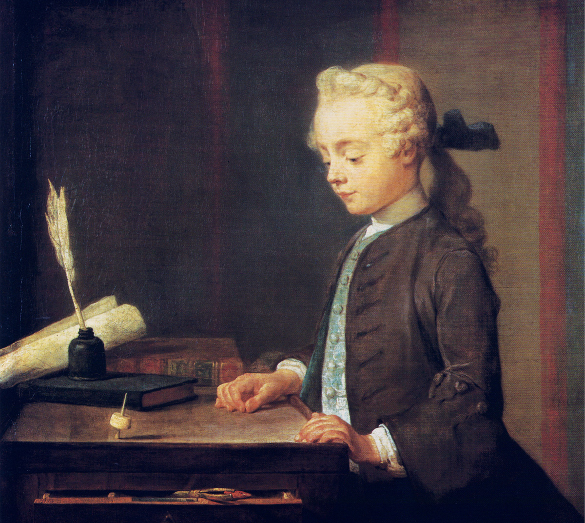 Jean-Siméon Chardin, Auguste-Gabriel Godefroy Watching a Top Spin, 1738.