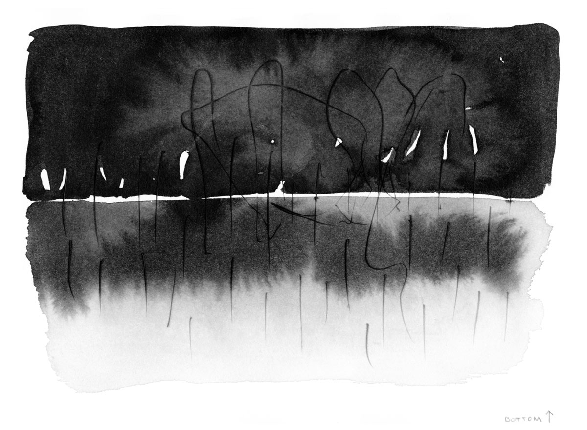 Artist Emilie Clark's 2001 drawing of the Lightning Field.