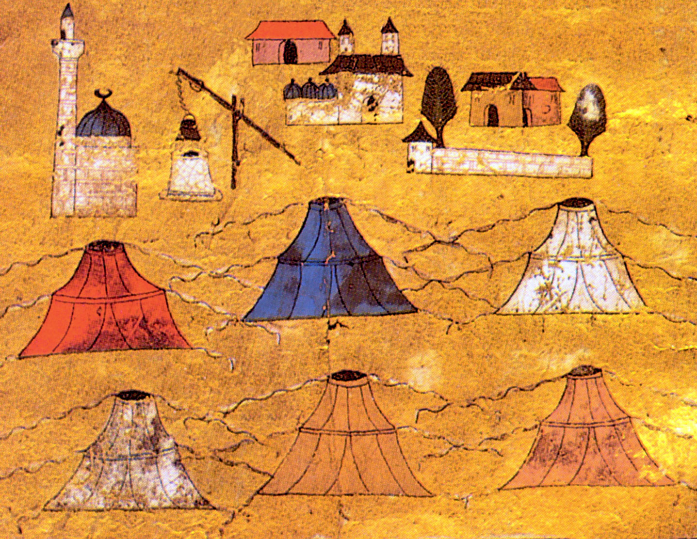 A mid-sixteenth century illustration of Ottoman military tents. 