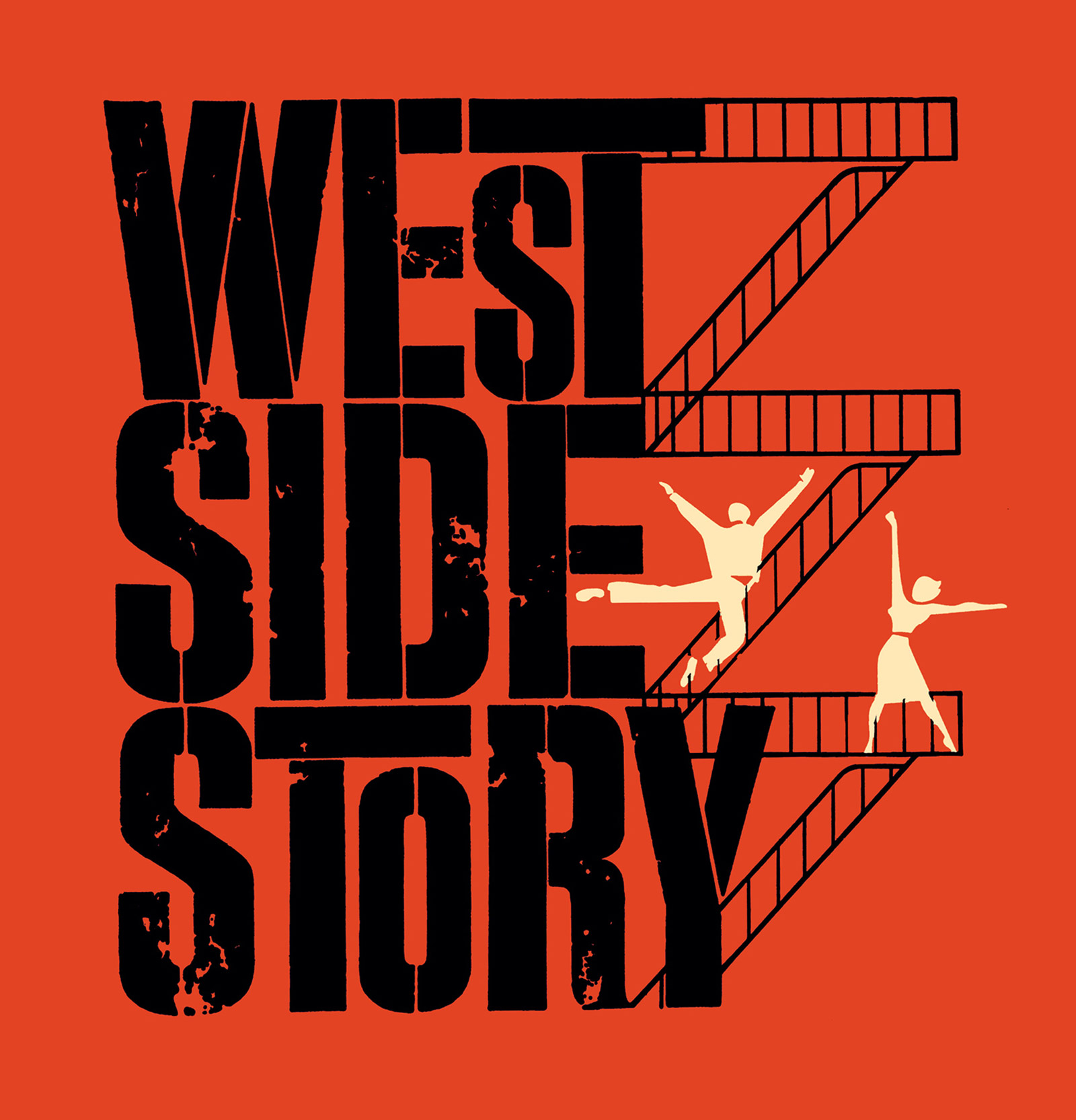 A 1961 poster for the film West Side Story which includes a drawing of fire escapes. 
