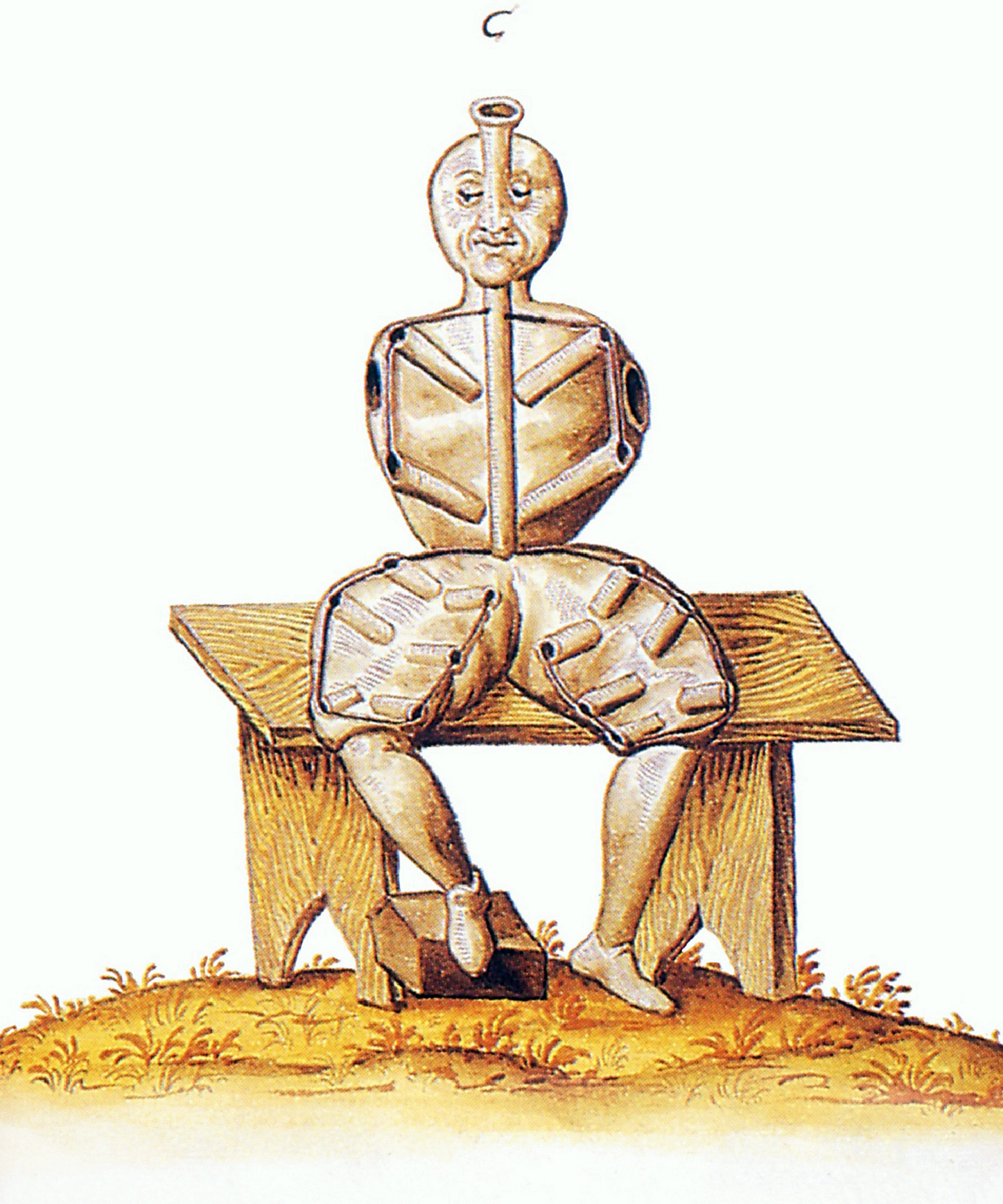 A 1610 drawing from a manuscript by Johann I. von Nassau-Siegen.The drawing shows the construction of a seated figure. 