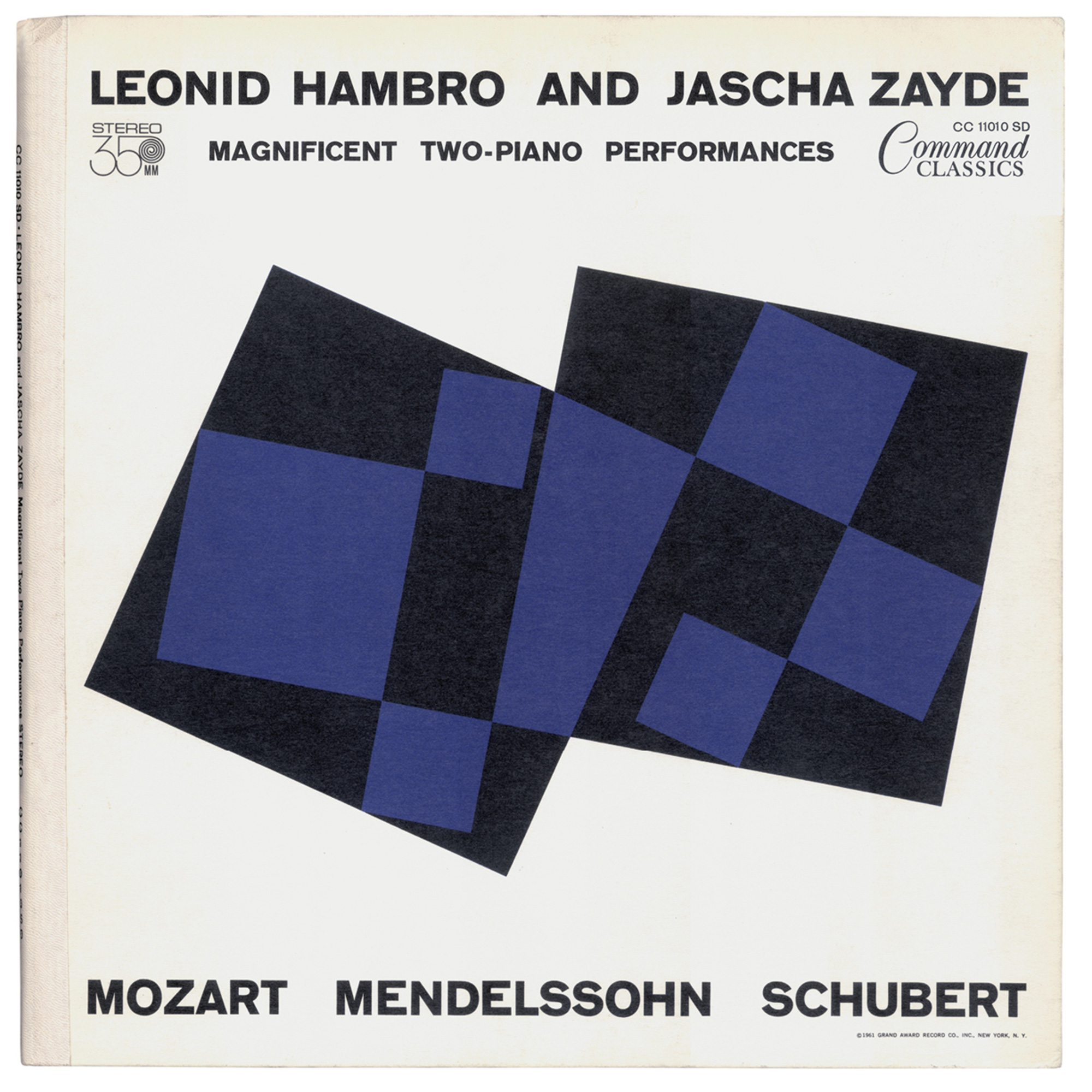 Album cover designed by Josef Albers for the 1961 album “Leonid Hambro and Jascha Zayde: Magnificent Two-Piano Performances.”