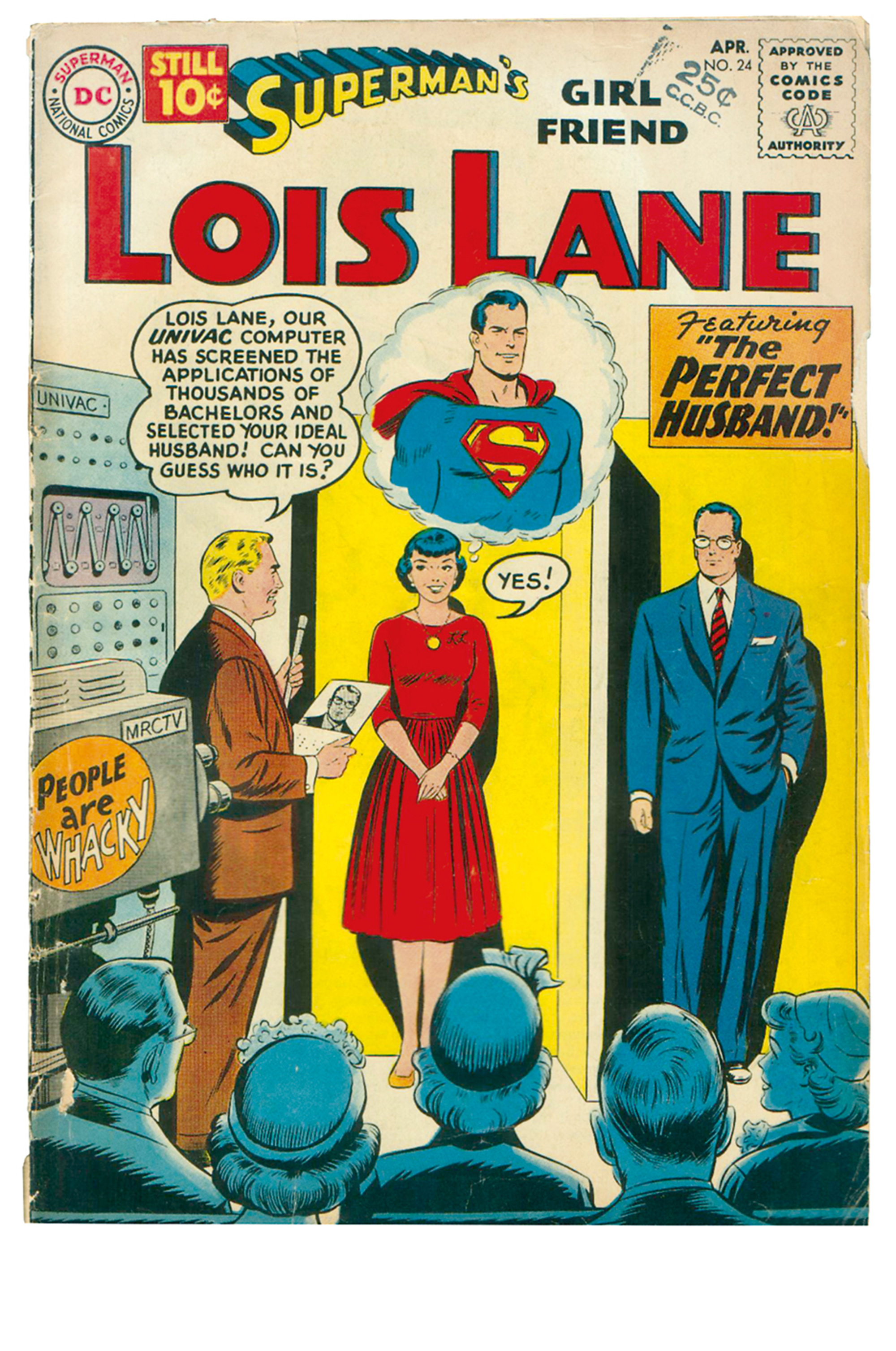 A nineteen sixty-one cover of an issue of “Superman’s Girlfriend, Lois Lane.”