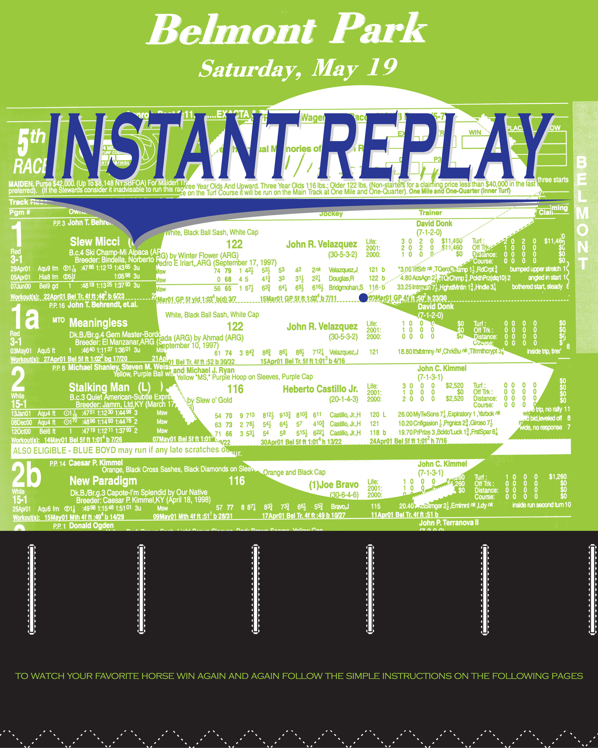Sheet 1 of Eve Sussman’s paper sculpture project entitled Instant Replay.