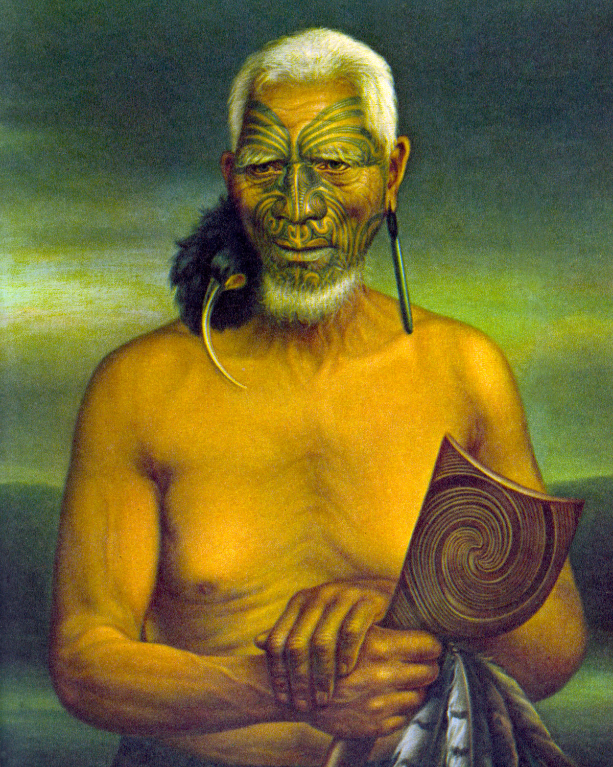 A late-nineteenth century painting by Gottfried Lindauer of Maori chief Tukukino.