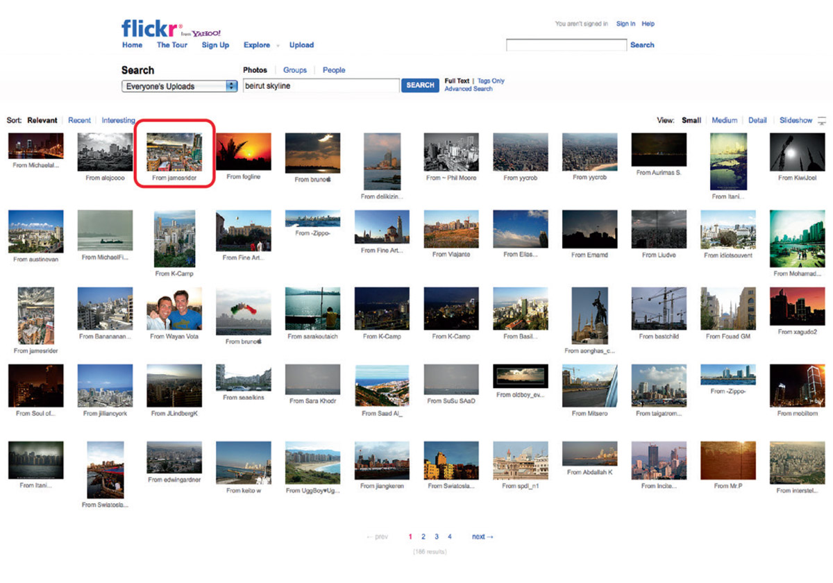 A screenshot of a Flickr photostream. 