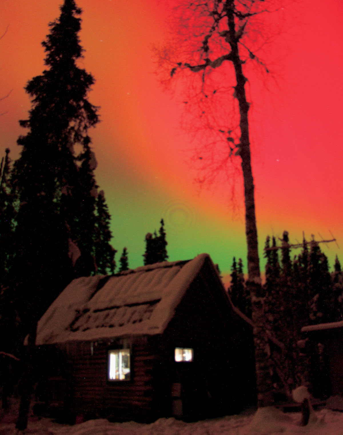A photograph of aurora borealis.