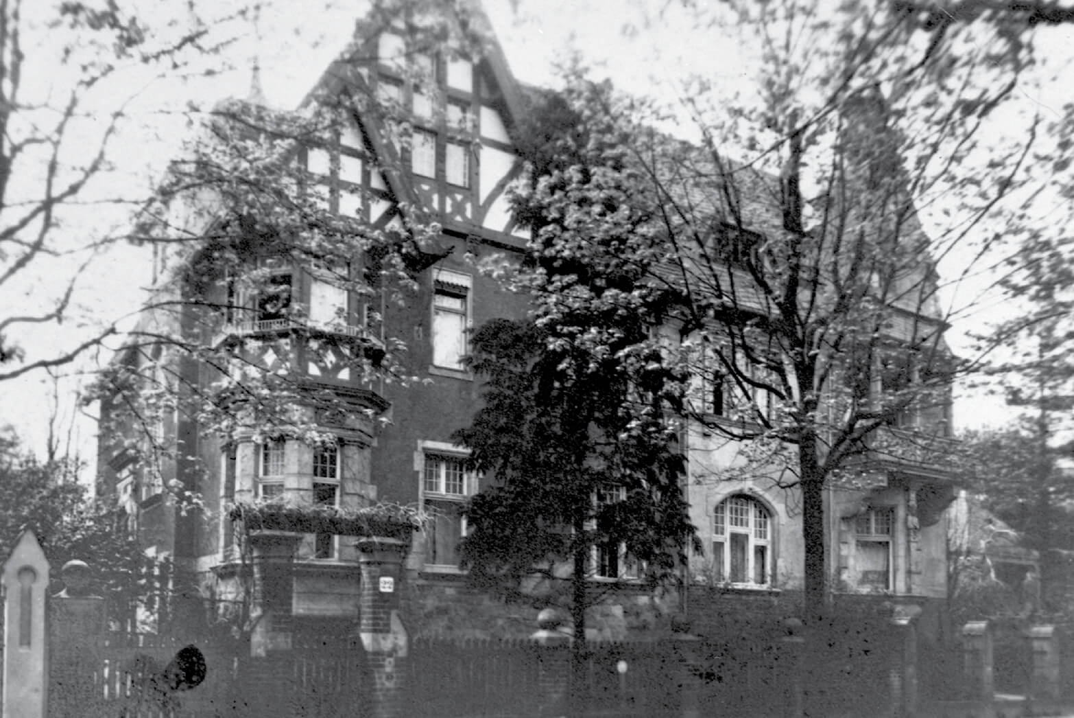 An undated photograph by Murnau of his semi-detached villa at Douglasstrasse twenty two in Berlin. 