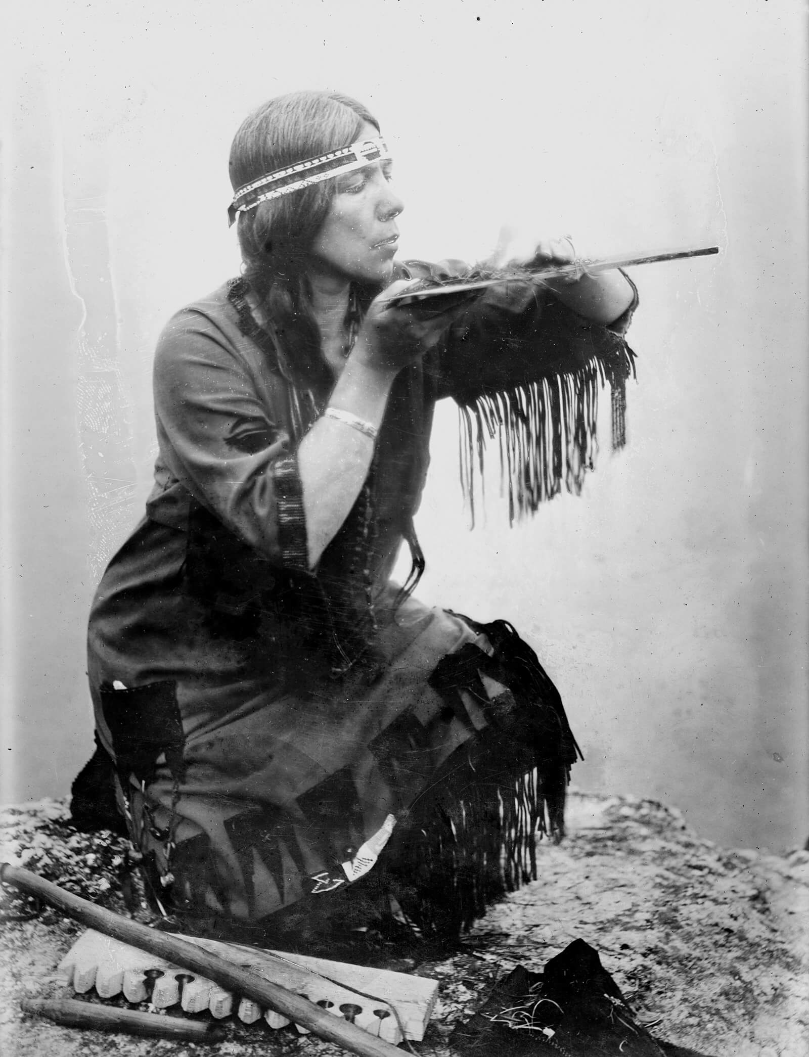A photograph of Charlotte Vetter Gulick, cofounder of the “Camp Fire Girls,” taken in the nineteen tens or early nineteen twenties.