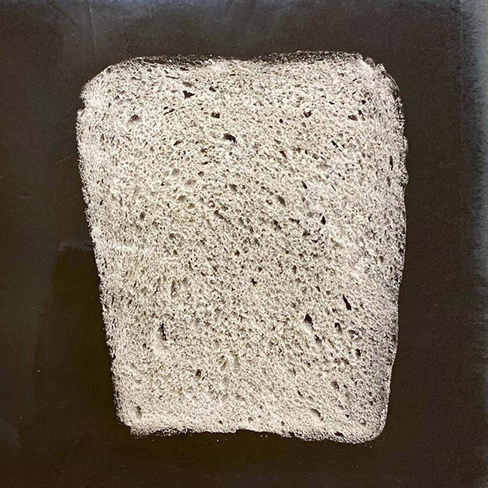 A photograph from Owen Simmons’s “The Book of Bread” depicting, according to the original caption, a section of “a pan loaf with crumby and greased ends from Scotland.”