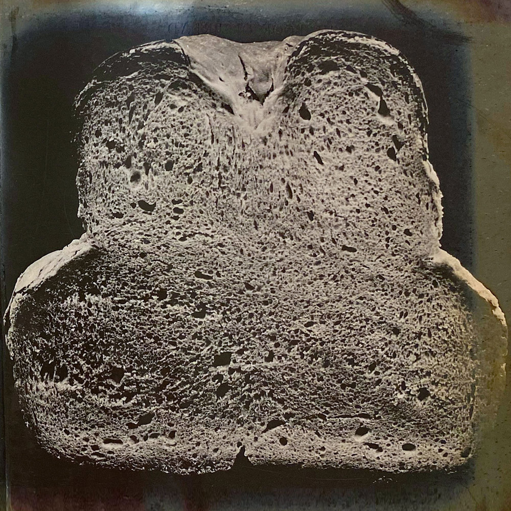 A photograph from Owen Simmons’s “The Book of Bread” depicting, according to the original caption, a section of “champion English cottage loaf.”