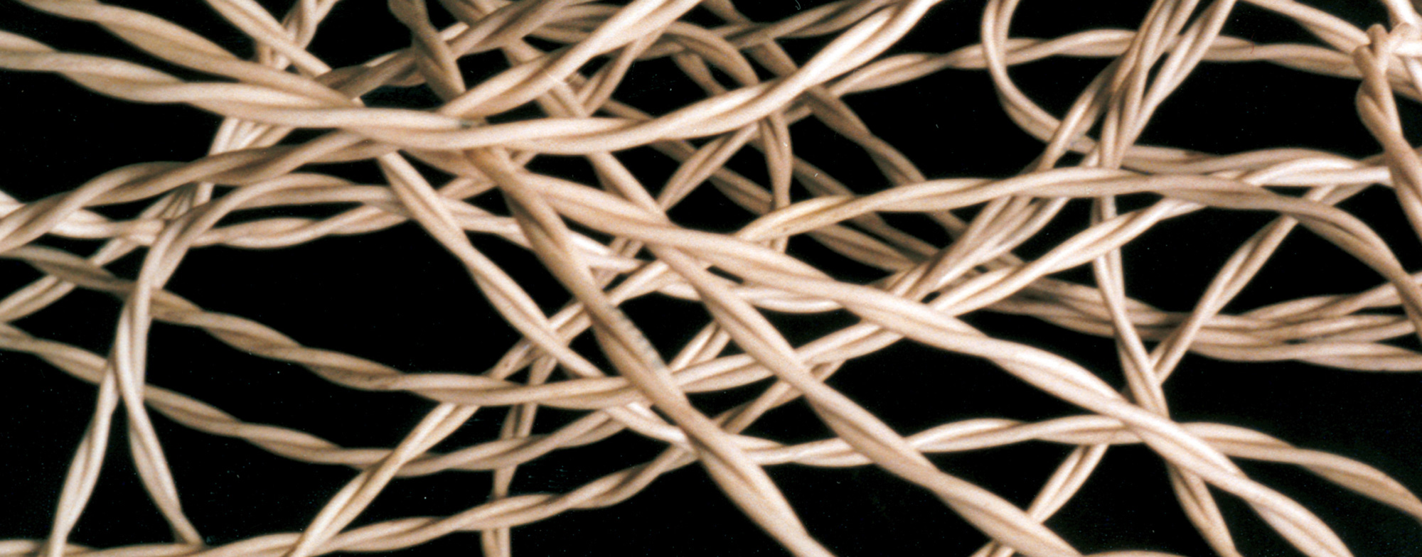 A photograph of Muzak wire from the 1950s.