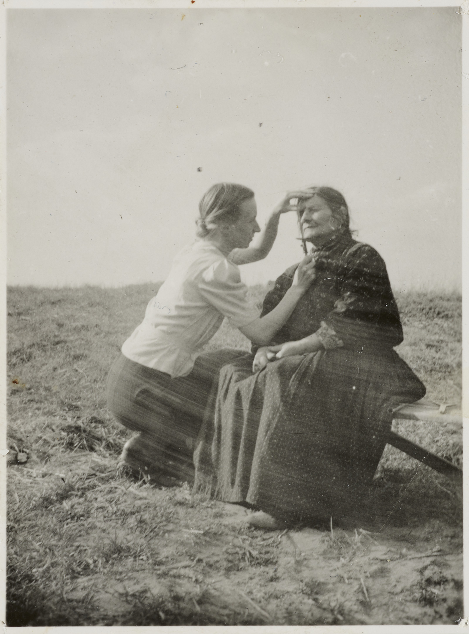 Nazi anthropologist Eva Justin recording the facial characteristics of a Romani woman in the Palatinate region.