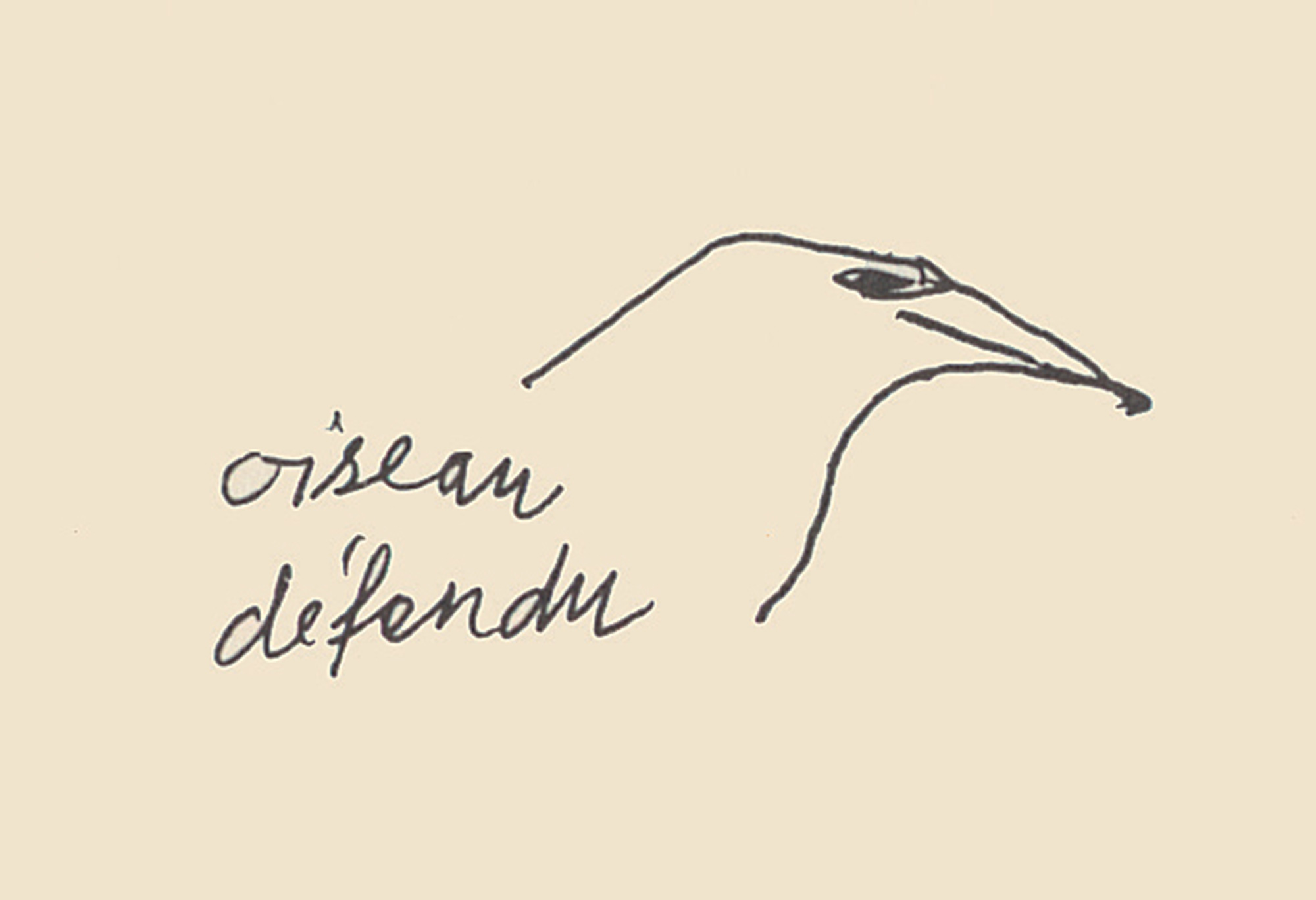 “Forbidden bird.” Doodle drawn by Walter Benjamin during one of his drug experiments, some time between 1927 and 1934. From Walter Benjamin, Gesammelte Schriften, vol. 6, (Frankfurt a. M: Suhrkamp Verlag, 1985), p. 617.